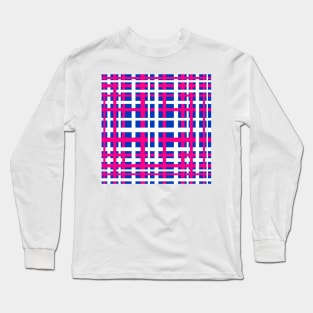 Blue & Pink Interlocking Stripes Long Sleeve T-Shirt